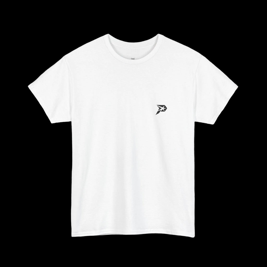 Minimal 'Proof' Chest Logo T‑Shirt — Simple White Graphic Tee
