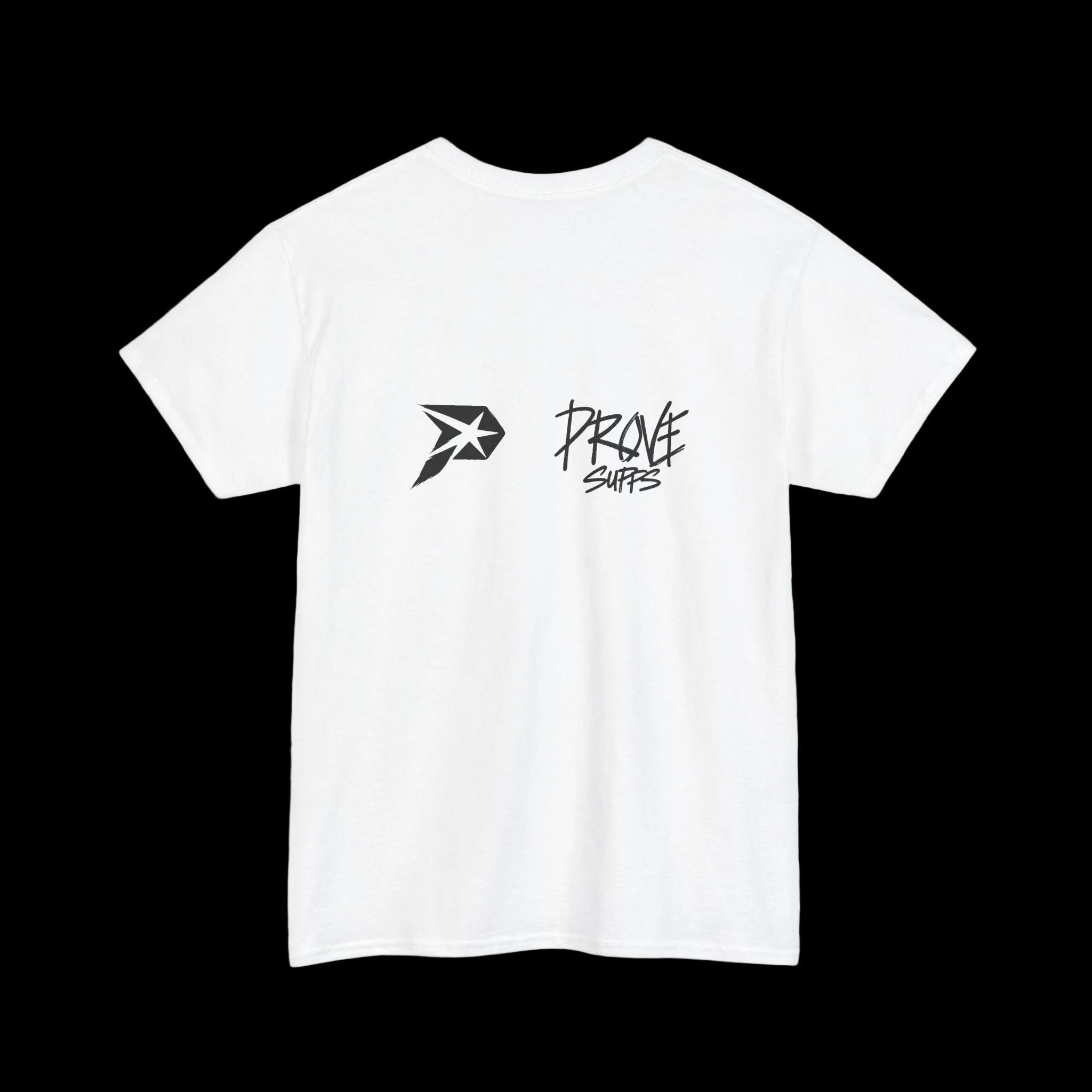 Minimal 'Proof' Chest Logo T‑Shirt — Simple White Graphic Tee